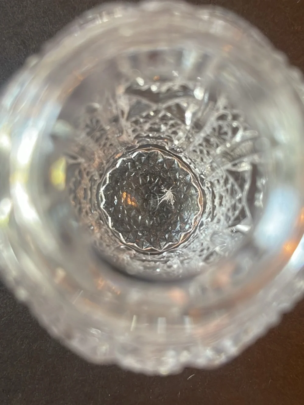 Vintage Cut Glass Salt and Pepper Shakers with Silver-Tone Caps